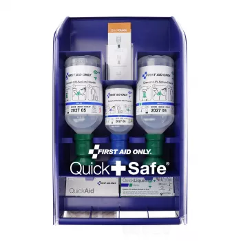 First Aid Only Quick+ Safe DIN EN 15154-4 First Aid Box, Blue, Wall-Mountable, ABS Plastic, DIN 13157 Filling P-44026 00