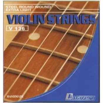 Dimavery Violin D String, steel core, nickel wound, medium tension, ball end, 4/4