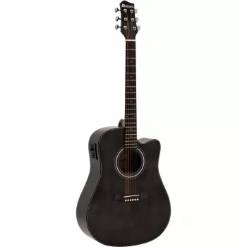 Dimavery STW-90 Dreadnought Acoustic Guitar, Vintage Black 26245082