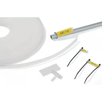 HellermannTyton HCR 12 Transparent PVC Marker Carrier, 25 m x 13 mm, Thermal Transfer Printable