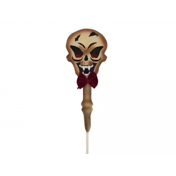 EUROPALMS Halloween Ground Spike Skull, White/Black, 40 cm 83314628
