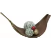 EUROPALMS Flocked Pine Ball Decoration, 15 cm, Green with White Snow Finish 83500303