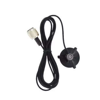 Midland 6678 Magnetic Base with TNC Connector, 4m RG-58 Cable, Black