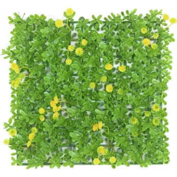 EUROPALMS Artificial Boxwood Mat, Green-Yellow, 25x25 cm (82600087)
