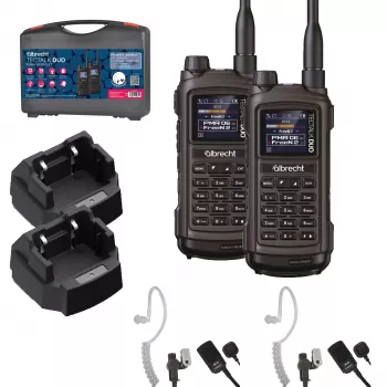 Albrecht Tectalk Duo PMR446 + Freenet 1W handheld radio set with hard carry case (2-pack) 29148.S1