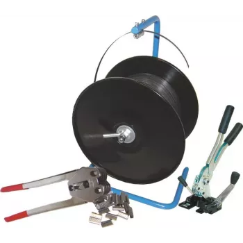 Banholzer&Wenz PP Strapping Set with Hand Dispenser, 16 mm x 500 m, 2000 Closures 17514