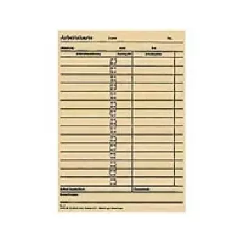 BÜRK MOBATILE Time Card for ZS 5200 Time Clock, 100 Cards, Green Print on White Cardboard, 189 x 86 mm B01830040500