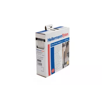 HellermannTyton HIS-A Heat Shrink Tubing, 3:1, Adhesive-Lined, 6 mm / 2 mm, 5 m, Transparent, Dispenser Box 308-10603