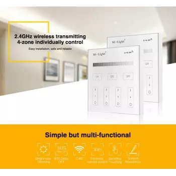 SYNERGY21 T1 MiLight Smart Panel Single-Colour 4-Zone Touch Remote Control