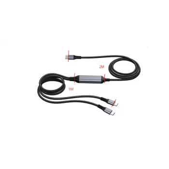 ALLNET USB-C PD charging splitter 100W (70W+30W) charging only, black S217890