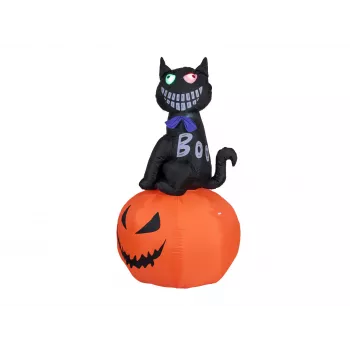 EUROPALMS Halloween Inflatable Cat with Pumpkin, 183cm 83316152