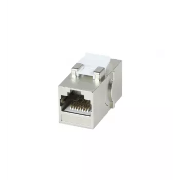 SYNERGY21 S216317V4 Cat6A Shielded RJ45 Keystone Coupling Module, Socket to Socket, Slimline Short, Metal Housing