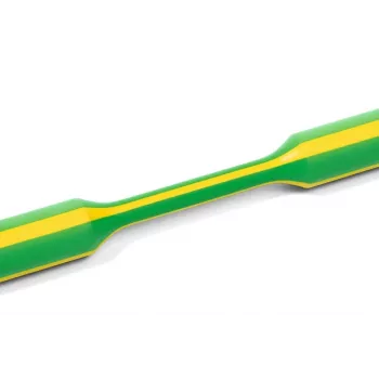 HellermannTyton Tredux Thin-Wall Heat Shrink Tubing 2:1, 6.4/3.2 mm, Green/Yellow, 200 mm, 5 Pieces 319-02407