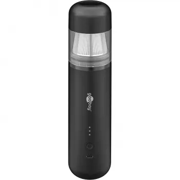 WENTRONIC Goobay Superior Mini Cordless Handheld Vacuum Cleaner, Black, 7 Attachments, 3 Brushes, USB-C, 8000 Pa 77829