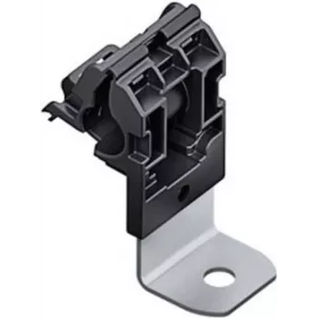 HellermannTyton 151-01643 RCA90SM6-PA66HIRHSUV/ST/ZN-BK ratchet P-clip, screw mounting, PA66HIRHSUV, galvanised steel plate, black
