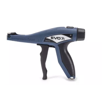 HellermannTyton EVO7iSP cable tie tool, blue/black, 2.2-5.0 mm, flush cut 110-77002