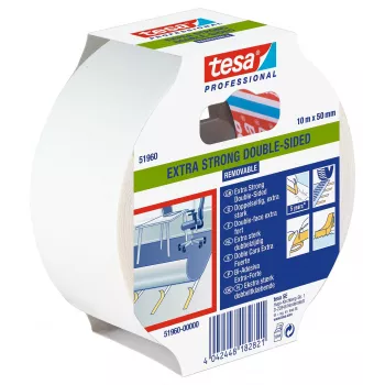tesa 51960-00000-11 Transparent Double-Sided PET Tape 10 m x 50 mm