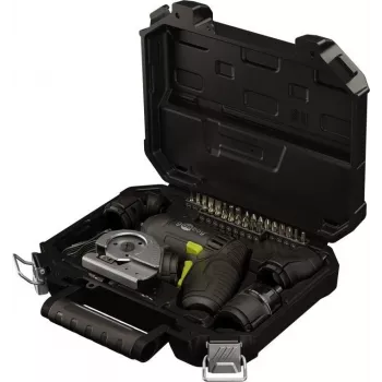 Goobay 77817 4-in-1 Mini Cordless Screwdriver Set, 35 Pieces, Pistol Shape, with 4 Attachments