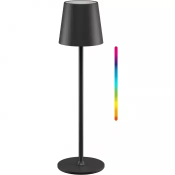 Wentronic Goobay Wireless LED Table Lamp, Size M, 38 cm, RGBW, Black (76569)