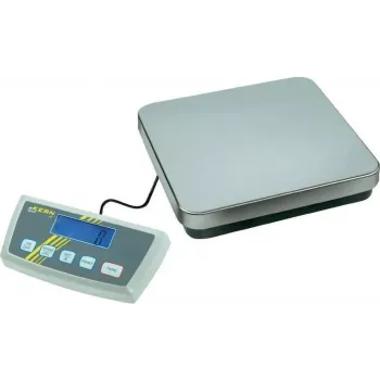 Kern DE 60K10D Dual-Range Platform Scale, 60 kg Capacity, 10/20 g Readability, Stainless Steel Weighing Plate, Battery & Mains Operation