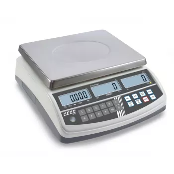 Kern CPB 15K0.2N Counting Scale, 15 kg Capacity, 0.2 g Readability, Stainless Steel Platform, Battery-Operated