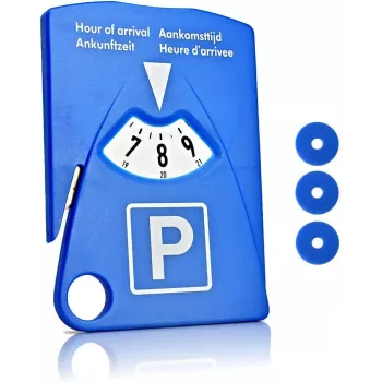 IWH 7417 manual parking disc with ice scraper and shopping trolley token, blue, 153 x 100 x 4 mm