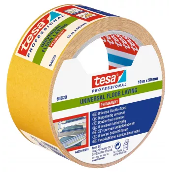 tesa 64620-00018-11 double-sided carpet laying tape, white, 10 m x 50 mm