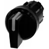 Siemens SIRIUS ACT 3SU1002-2BN10-0AA0 Selector Switch Actuator, 22mm, 3-Position, Latching, Short Rotary Handle, Black, Illuminable