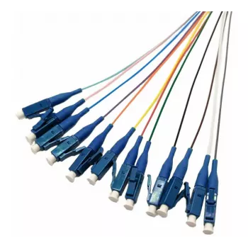 Tecline OS2 LC/UPC Fibre Optic Pigtail, 2.0 m, 12-Pack, Multi-Coloured 20500019
