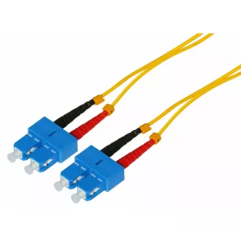 Tecline Fibre Optic Patch Cable HD, 9/125 µm, Singlemode, OS2, SC Duplex to SC Duplex, Yellow, 15 m 799SS15