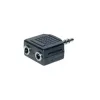 exertis Connect Audio Splitter Cable - 3.5mm Stereo Male to 2x Female, 0.2m, Black 64650
