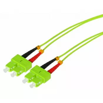 Tecline HD OM5 SC Duplex Fibre Optic Patch Cable, 50/125 µm, Lime Green, 1 m 796SS01