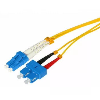 Tecline HD Singlemode OS2 Fibre Optic Patch Cable LC Duplex to SC Duplex, 9/125 µm, Yellow, 3 m 799LS03
