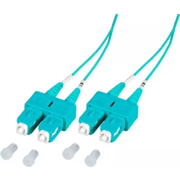 EFB Elektronik SCSCOM3DAQ2 2m Duplex SC OM3 Multimode Fibre Optic Patch Cable, LSZH Aqua
