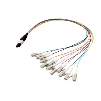 EFB Elektronik MPO-PLUS/APC(M)-LC Fanout Cable OS2 12 Fibres Type B LSZH Yellow 1m MPOM12LCOS2-1