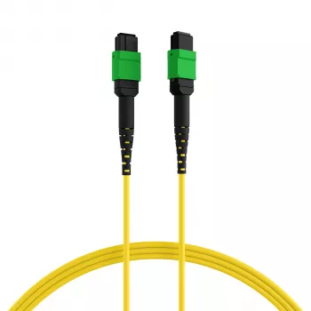 EFB Elektronik MPOF12MPOFOS2-3 MPO-PLUS/APC(F) to MPO-PLUS/APC(F) OS2 Singlemode 12-Fibre Type B LSZH Patch Cable, 3m, Yellow