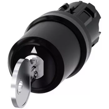 Siemens SIRIUS ACT Key Switch, 22mm, 2-Position, Latching, 90°, Black Plastic Front Ring, SSG10 Key 3SU10005HJ010AA0