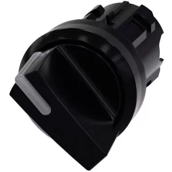 Siemens SIRIUS ACT 3SU10022BC100AA0 Selector Switch Head, 22mm, 2-Position, Latching, Black Plastic Front Ring, Illumination Capable
