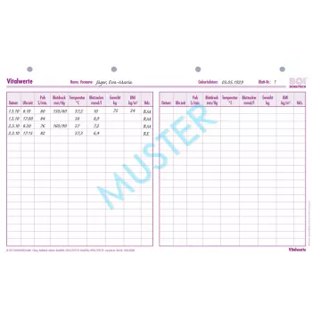 BOI Vital Signs (A) + (S) Forms, 50 Sheets, A4, Vital Signs Recording 9206-00206