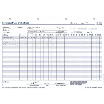 BOI Health Insurance Service Record Forms, 50 Sheets, A4, White (9206-00350)