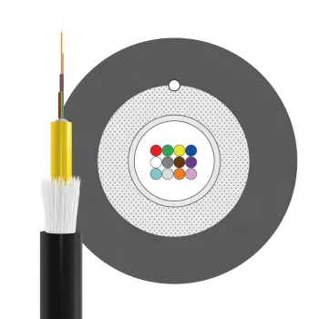 INFRALAN U-DQ(ZN)BH OS2 12E (1x12) Eca 3000N LSZH Black, 7.5mm G657A1 Fibre Optic Cable 54412D1E-CPR