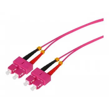 Tecline HD Fibre Optic Patch Cable, 50/125 µm, Multimode, OM4, SC Duplex to SC Duplex, Heather Violet, 3.0 m (798SS03)