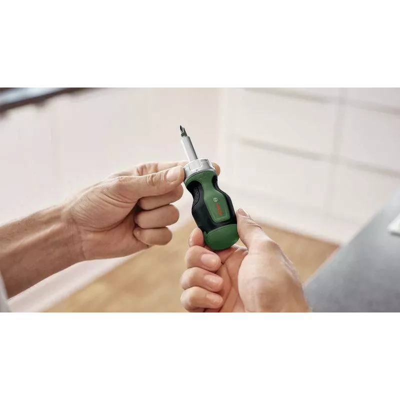 Bosch 1600A032UZ Ratchet Screwdriver with 6 Bits