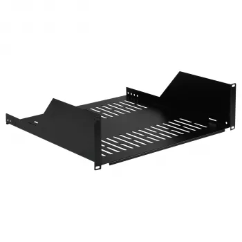 EFB Elektronik 19 inch 3U Rack Shelf, 450 mm Deep, 36 kg Load Capacity, RAL 9005 Black 691650TS.3U450