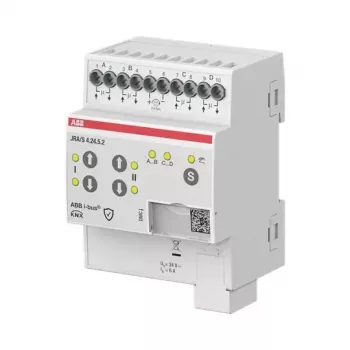 ABB JRA/S4.24.5.2 KNX Blind/Roller Shutter Actuator, 4-fold, 24V AC/DC, Manual Operation, DIN Rail 2CDG110298R0011