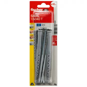 Fischer SXRL 10 x 140 T K NV Long Shaft Plug with Countersunk Screw, 1 Set (536193)