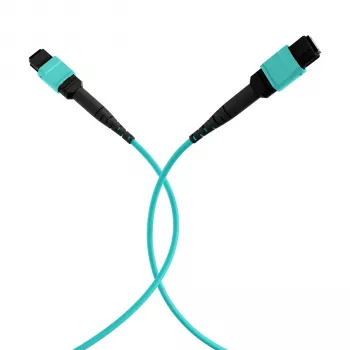 EFB Elektronik MPO-PLUS Female to MPO-PLUS Female Patch Cable, OM3 Multimode, 12 Fibres, Type B, LSZH Aqua, 5m MPOF12MPOFOM3-5