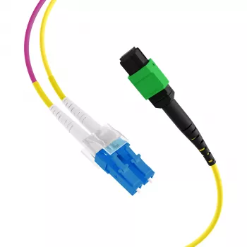 EFB Elektronik MPO-PLUS/APC(F)-LC Trunk Cable OS2 12 Fibres Type B LSZH Yellow 3m MPOF12LCOS2-3