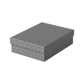 Esselte Home Storage and Gift Box M, 3-Piece Set, Grey, 100% Recycled Corrugated Cardboard, Removable Lid 628285