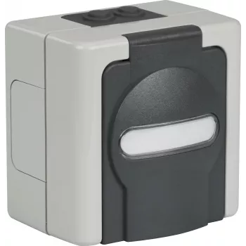 EFB ET-25020 Surface-Mounted Damp Room Empty Housing for 2 Keystone Modules, IP44, Grey